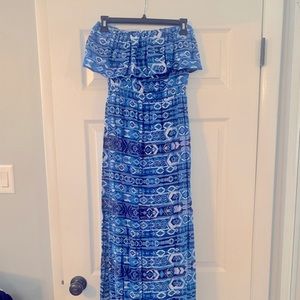 Love day long strapless side slit maxi!